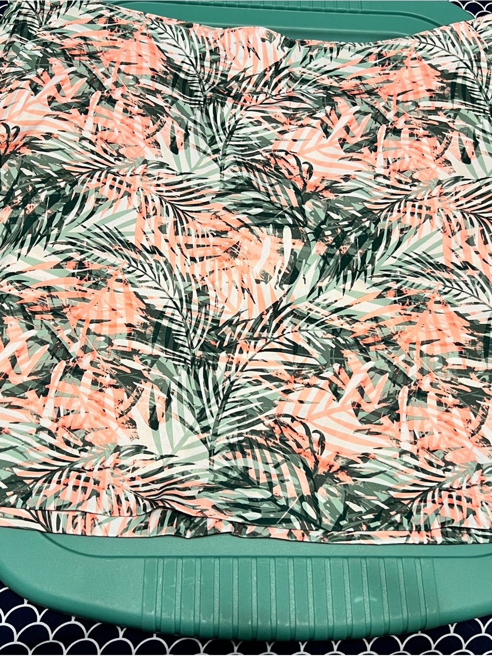 Lady Hagen Tropical Palm Skort in Green & Peach